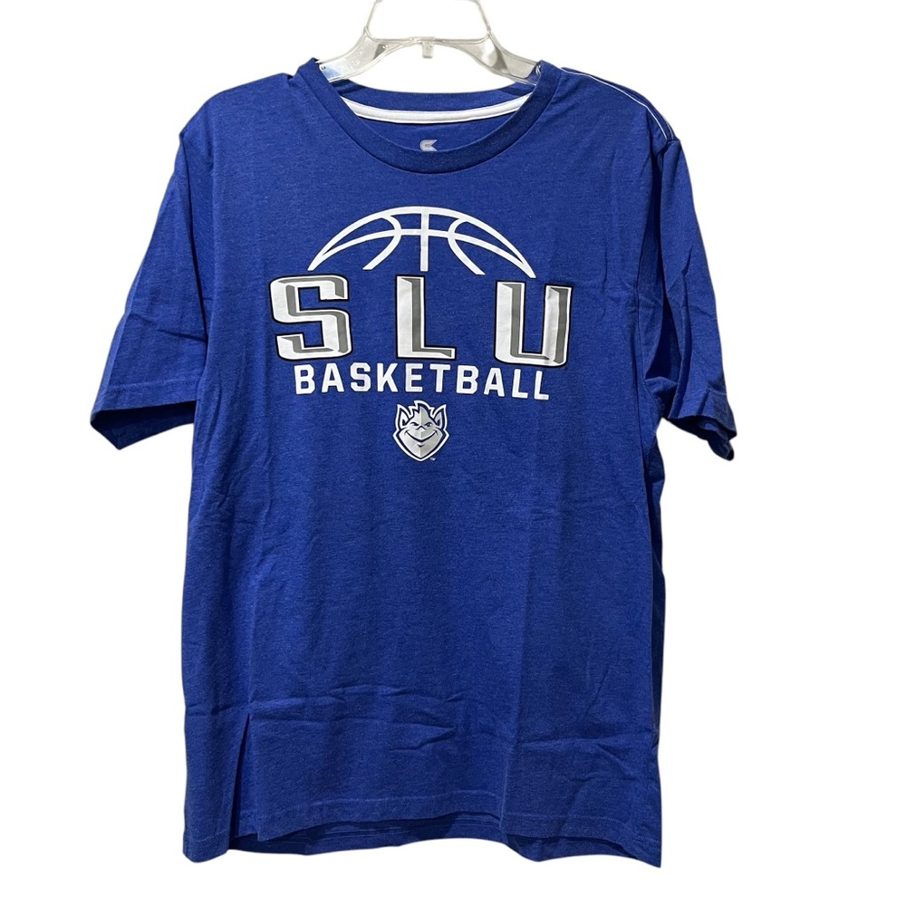 SLU Billikens Collosseum basketball T-shirt Blue Size Large Short Sleeve